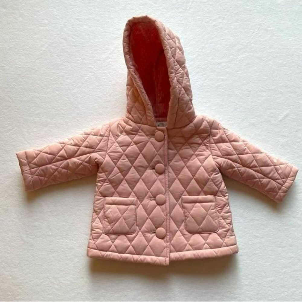 Rachel Riley Baby Hooded Quilted Jacket 6m Button‎ Down Puffer Outerwear